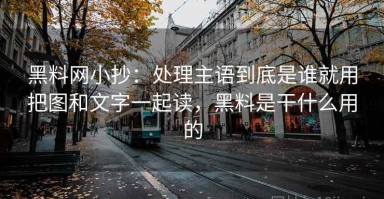 黑料网小抄：处理主语到底是谁就用把图和文字一起读，黑料是干什么用的